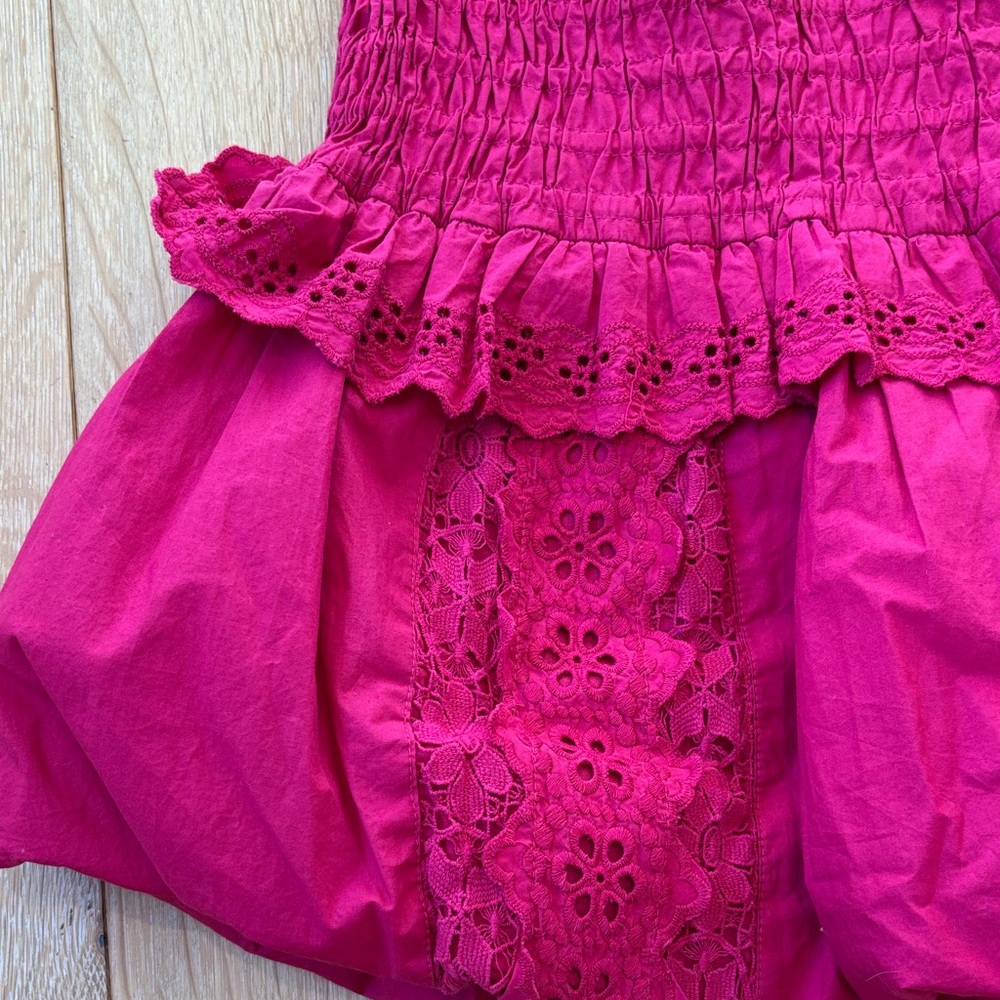 LoveShackFancy Fuchsia Mini Skirt - Picture 4 of 7